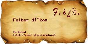 Felber Ákos névjegykártya